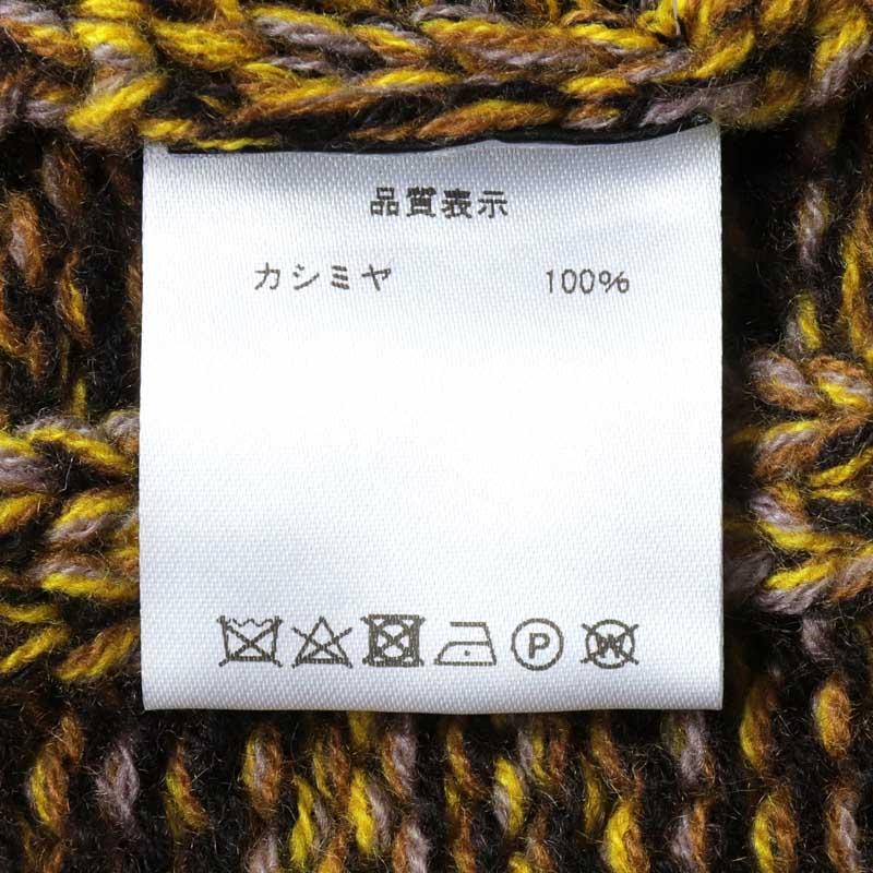 Drumohr / ドルモア カシミヤメランジローゲージケーブル編みハイネックニット(D3K144T) （イエロー基調）の画像