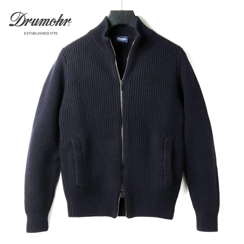 DRUMOHR（ドルモア） メリノウールリブ編みドライバーズニット