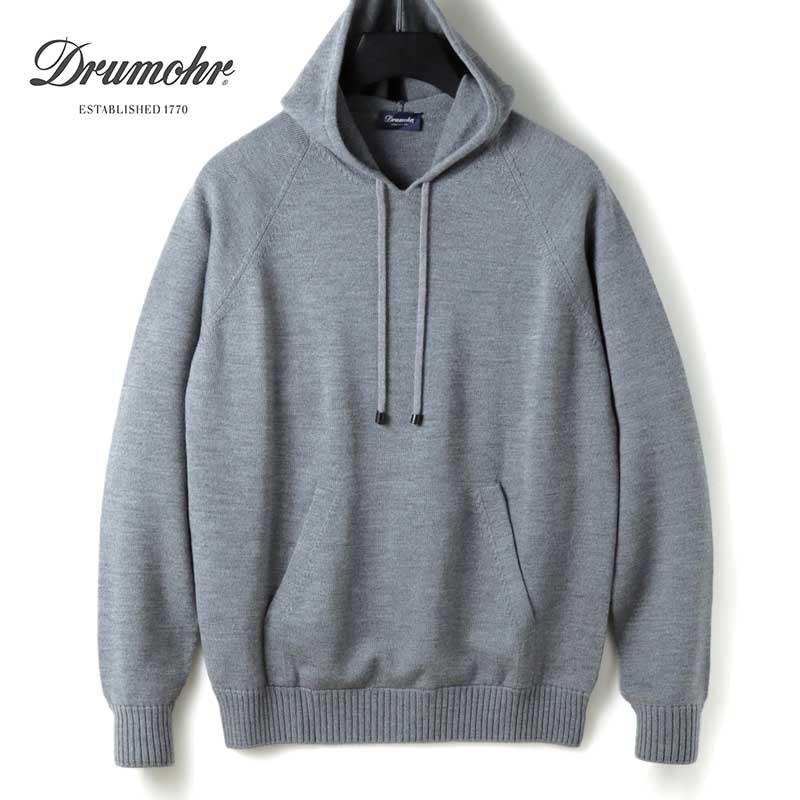 DRUMOHR（ドルモア） 8Gウールミドルゲージプルオーバーニットパーカー(D7M220) （ライトグレー） : ルネドメニカ ヤフー ...