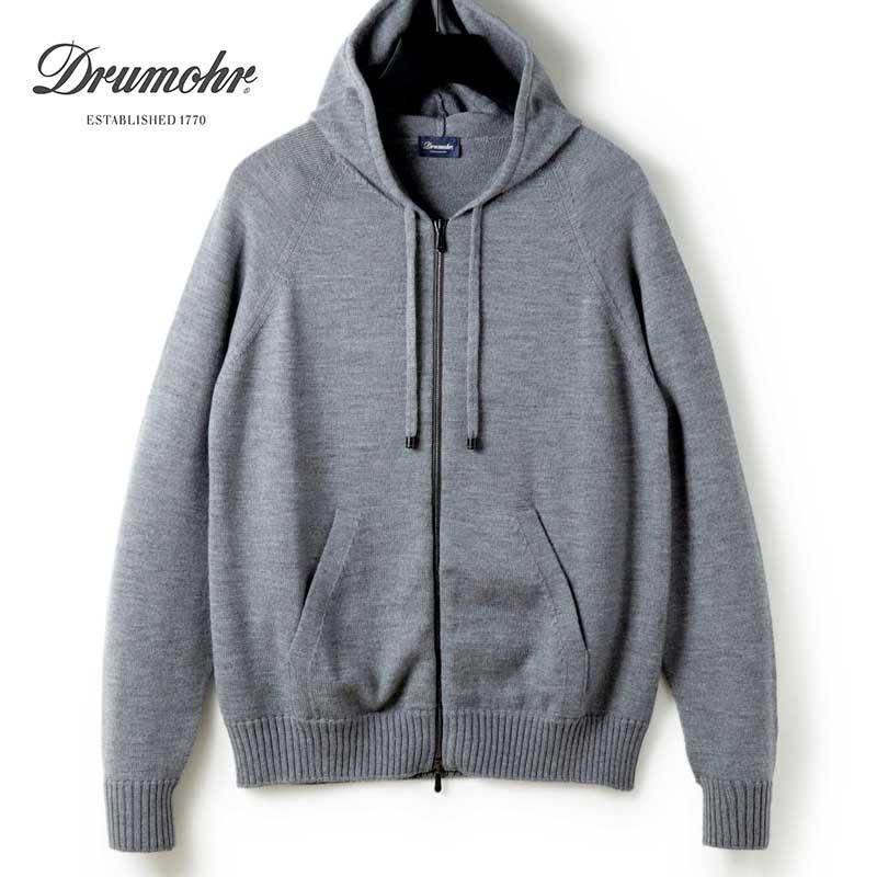 DRUMOHR（ドルモア） 8Gウールミドルゲージジップアップニットパーカー