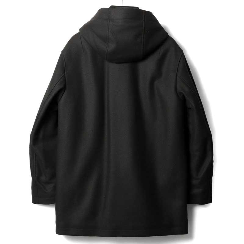 DUNO / デュノ 中綿入りウールナイロンカシミヤカルゼデタッチャブルフーデッドコート(AXEL/DARFO) （ブラック×ブラウン）の画像