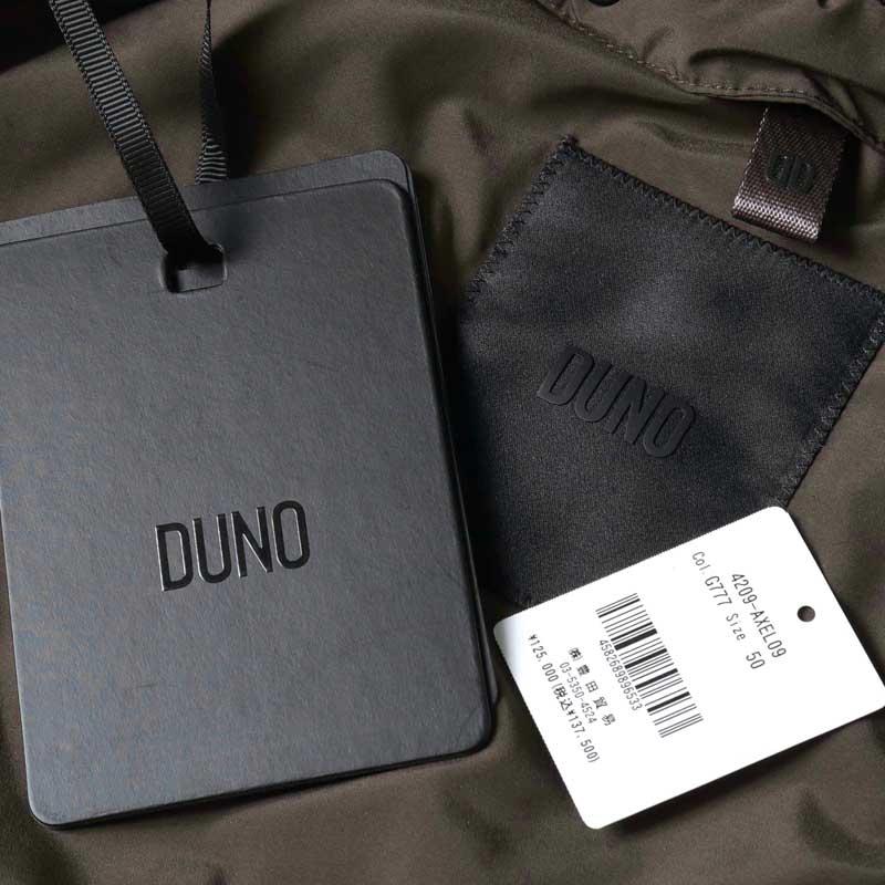 DUNO / デュノ 中綿入りウールナイロンカシミヤカルゼデタッチャブルフーデッドコート(AXEL/DARFO) （ブラック×ブラウン）の画像