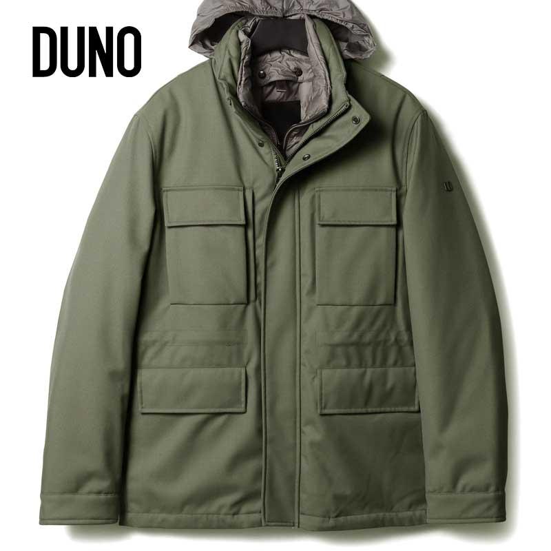 DUNO（デュノ） 撥水ウールポリエステルギャバジンダウンフィールド 