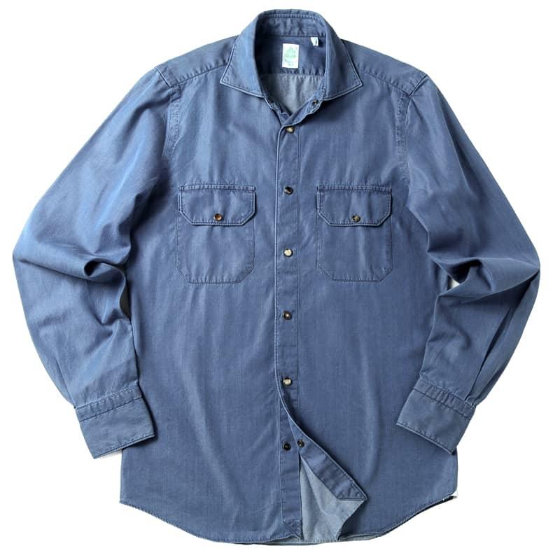 Finamore FINAMORE / フィナモレウォッシュドコットンデニムワイド 