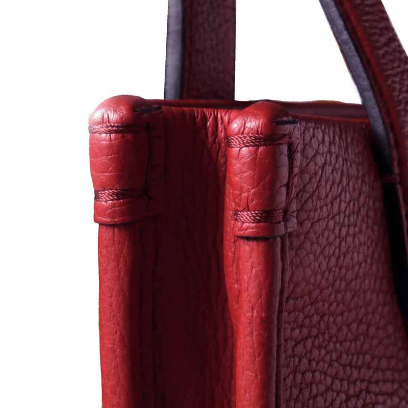 Fortu milano / フォルツミラノ グレインカーフレザートートバッグ(MARCEL BAG) （レッド）の画像