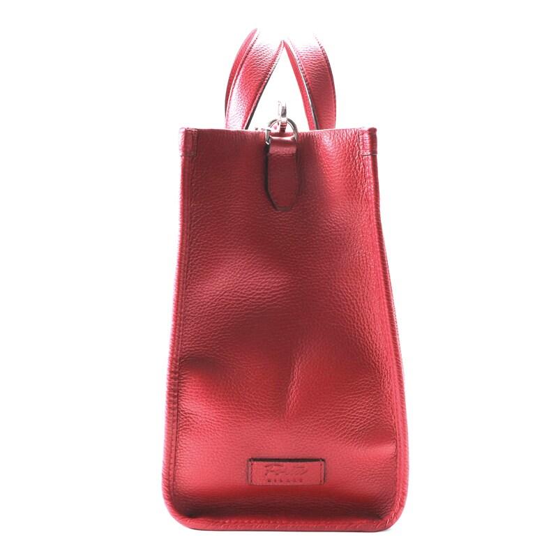 Fortu milano / フォルツミラノ グレインカーフレザー2WAYトートバッグ(ETTORE BAG 2 strap) （レッド）の画像