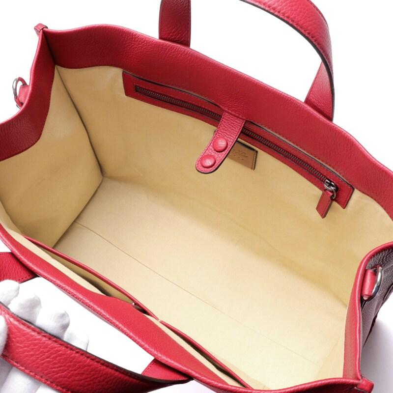 Fortu milano / フォルツミラノ グレインカーフレザー2WAYトートバッグ(ETTORE BAG 2 strap) （レッド）の画像