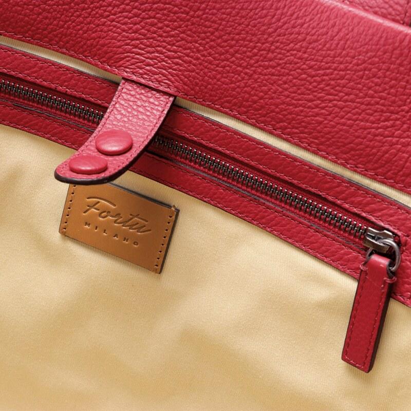 Fortu milano / フォルツミラノ グレインカーフレザー2WAYトートバッグ(ETTORE BAG 2 strap) （レッド）の画像