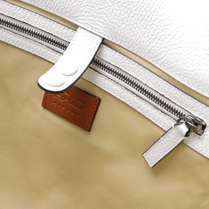 Fortu milano / フォルツミラノ グレインカーフレザー2WAYトートバッグ(ETTORE BAG 2 strap) （ホワイト）の画像