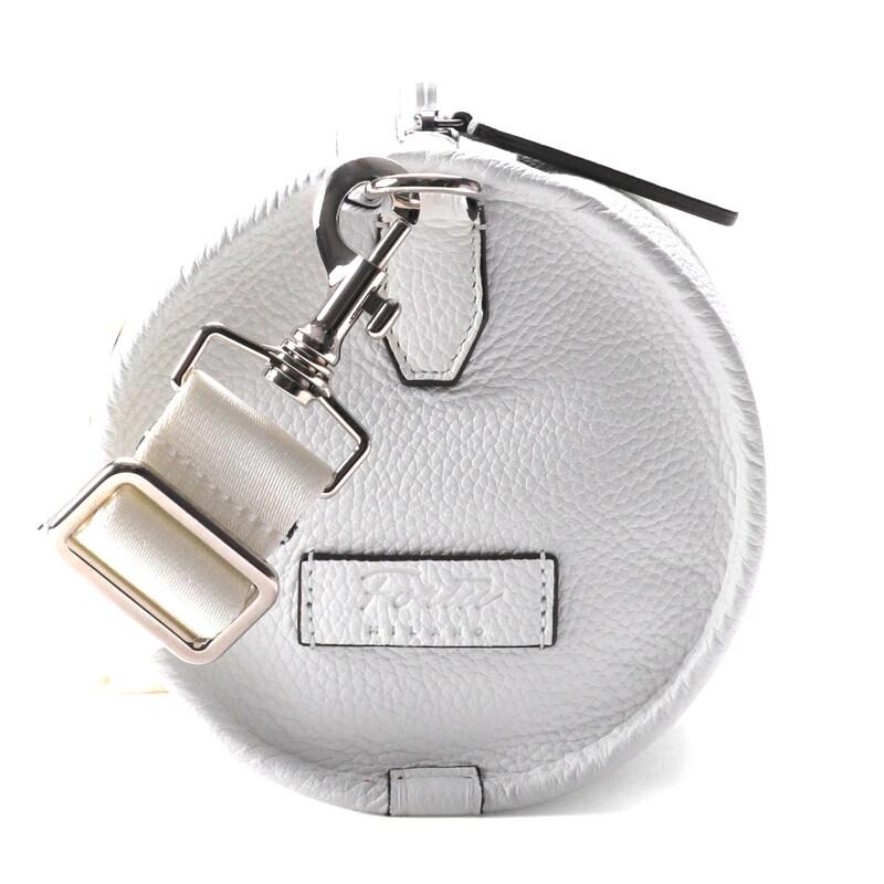 Fortu milano / フォルツミラノ グレインカーフレザーバレル型ショルダーバッグ(LA LINA BAG) （ホワイト）の画像