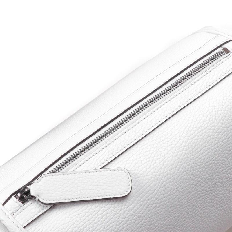 Fortu milano / フォルツミラノ グレインカーフレザーバレル型ショルダーバッグ(LA LINA BAG) （ホワイト）の画像