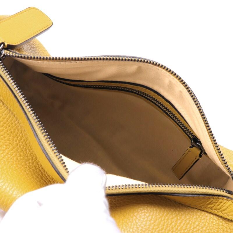 Fortu milano / フォルツミラノ グレインカーフレザーバレル型ショルダーバッグ(LA LINA BAG) （イエロー）の画像