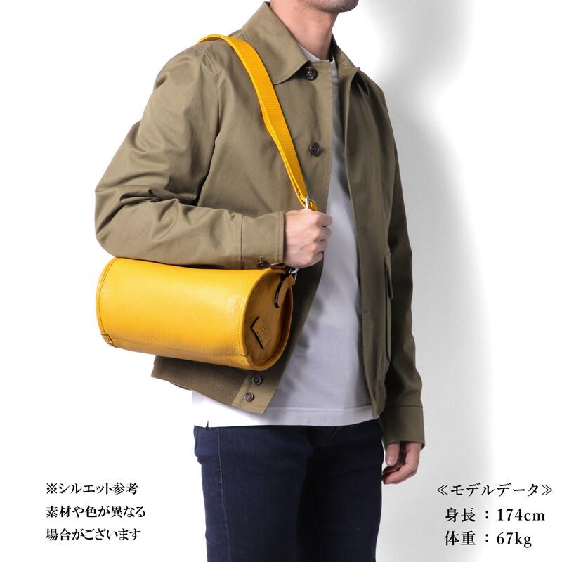 Fortu milano / フォルツミラノ グレインカーフレザーバレル型ショルダーバッグ(LA LINA BAG) （イエロー）の画像