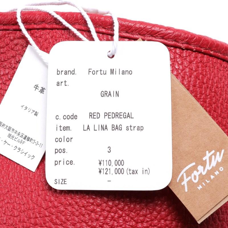 Fortu milano / フォルツミラノ グレインカーフレザーバレル型ショルダーバッグ(LA LINA BAG) （レッド）の画像