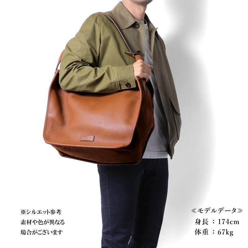 Fortu milano / フォルツミラノ グレインカーフレザー×スエードビッグショルダーバッグ(LA BANDA BIG) （ブラウン）の画像