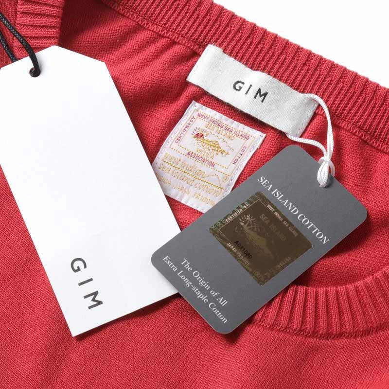 gim（ジム） シーアイランドコットン18G長袖クルーネックニット 
