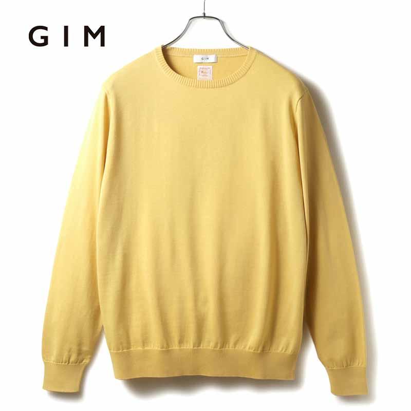 gim（ジム） シーアイランドコットン18G長袖クルーネックニット