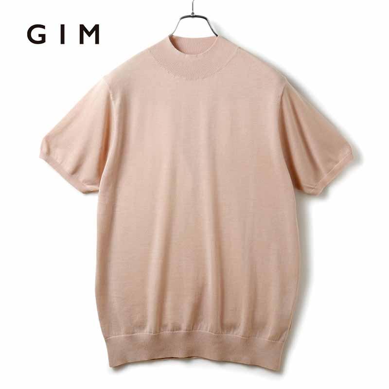 ジム　GIM アメリカンシーアイランドコットンモックネックニット gim GIM / ジム アメリカンシーアイランドコットン14G半袖モック