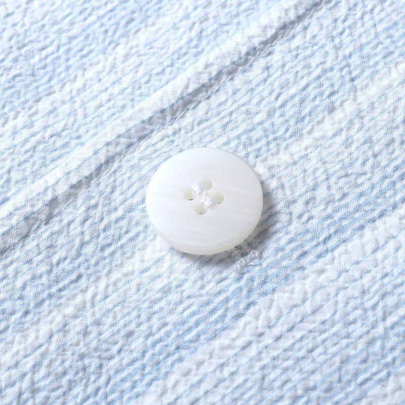 Giannetto / ジャンネット ストライプ柄コットンストレッチシアサッカー2Bアンコンシャツジャケット(CORALLO JACKET/51286) （ホワイト×ライトブルー）の画像