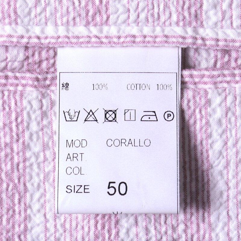 Giannetto / ジャンネット ストライプ柄コットンストレッチシアサッカー2Bアンコンシャツジャケット(CORALLO JACKET/51286) （ホワイト×ラベンダーピンク）の画像