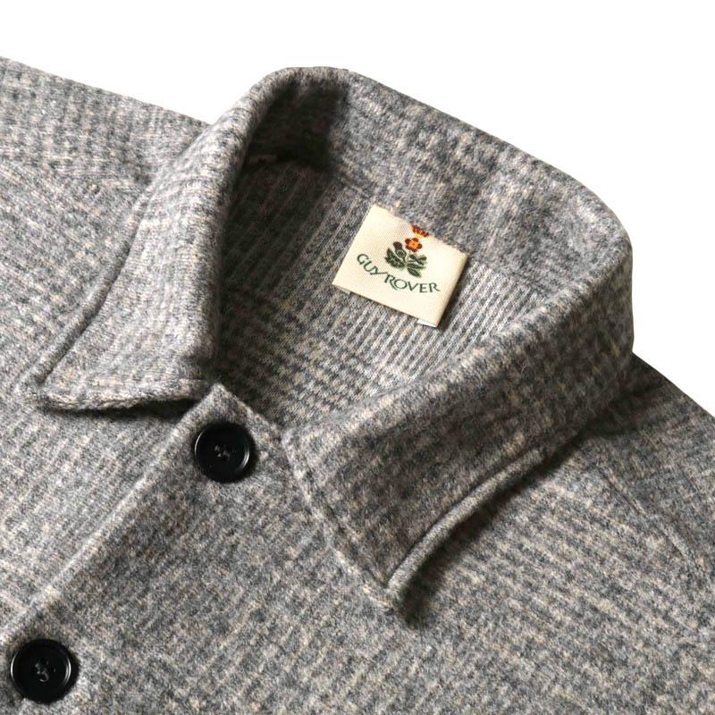 GUY ROVER/ボルドーシルバー/ストレッチジャケット GUY ROVER / ギローバー グレンチェック柄ポリエステルウール