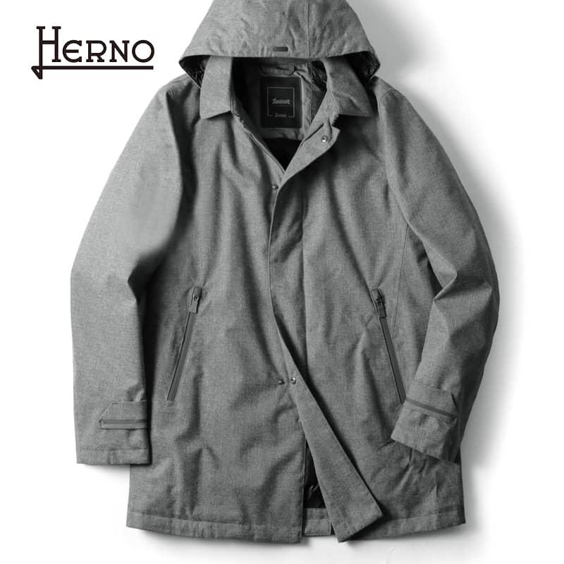 HERNO / ヘルノ 防水防風メランジウール調ファブリックフード HERNO / ヘルノ 防水防風メランジウール調ファブリックフード