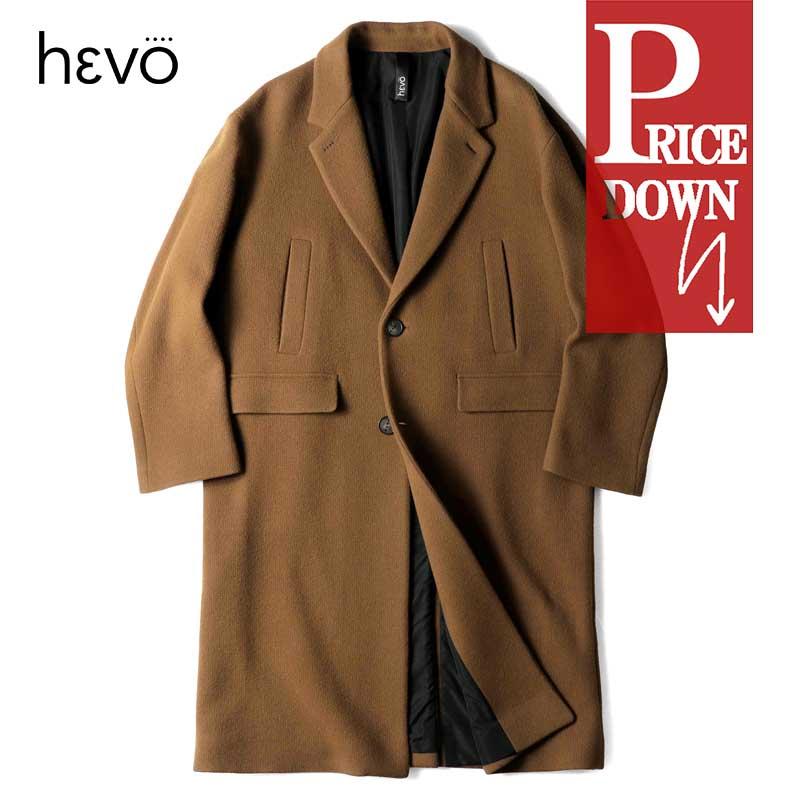 HEVO（イーヴォ） ウールナイロンフランネルシングルチェスターコート