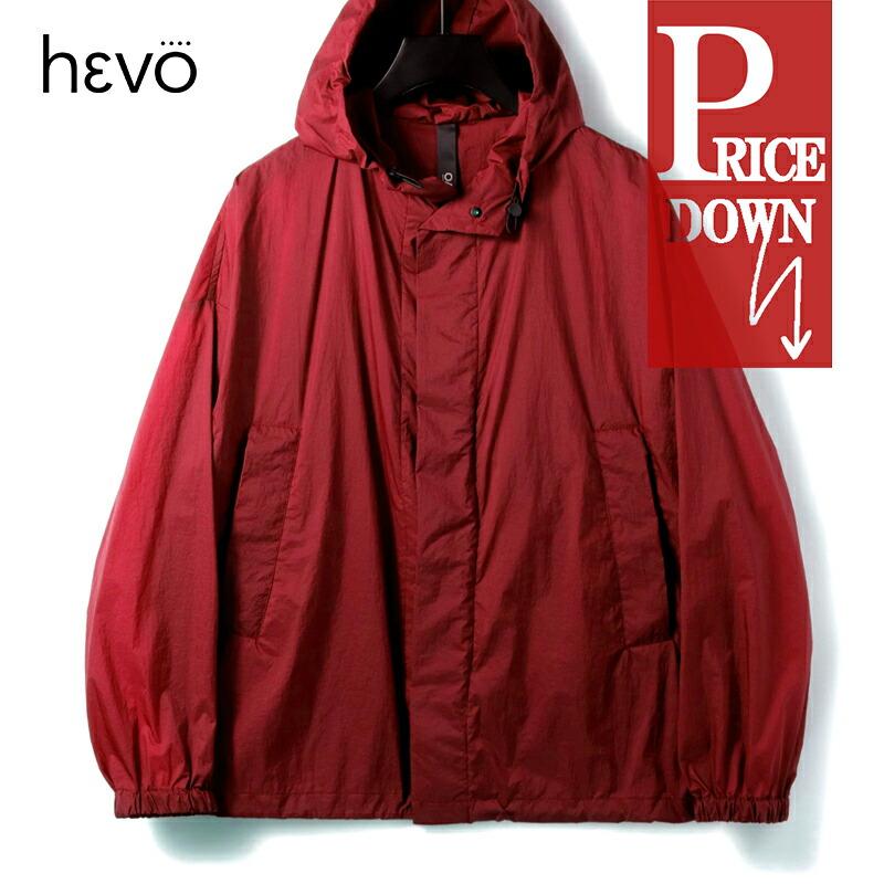 ○★新品未使用　Hevo　ナイロンフーデッドジップジャケット　46　ネイビー HEVO（イーヴォ） パッカブル仕様撥水軽量シュリンクナイロン比翼