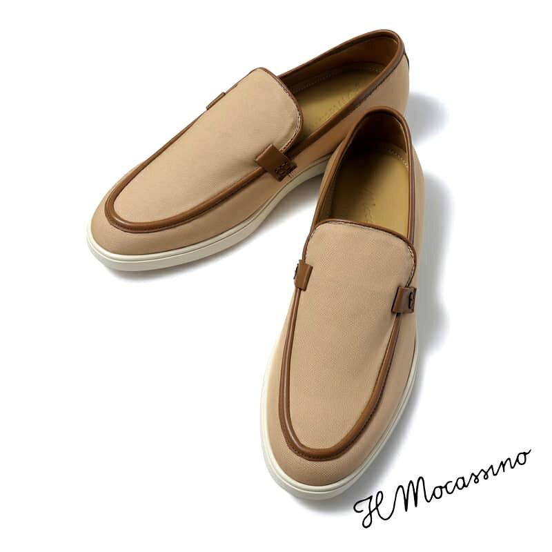 IL MOCASSINO / イルモカシーノコットンキャンバス×レザースリッポン 