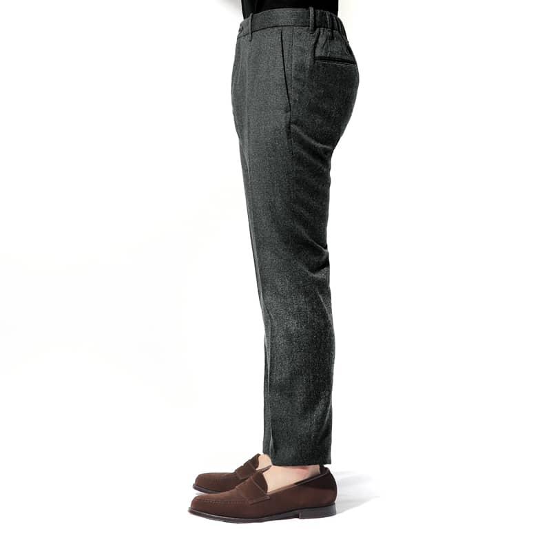 INCOTEX / インコテックス ウールフランネルウエストシャーリングスリムテーパードパンツ(84型/SLIM FIT) (チャコールグレー) INCOTEX / インコテックス ウールフランネルウエストシャーリングスリムテーパードパンツ(84型/SLIM FIT) (チャコールグレー)