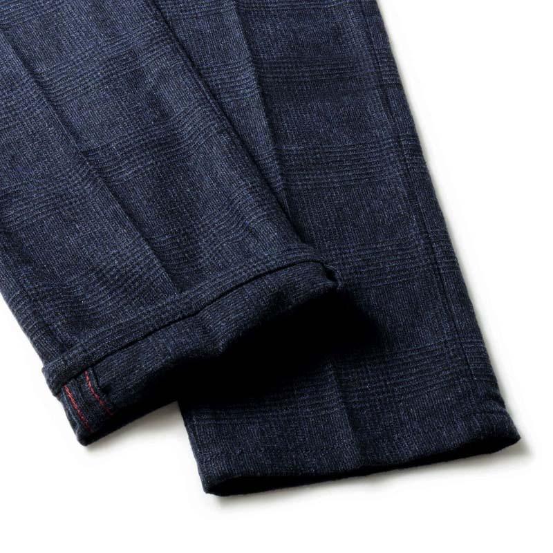 INCOTEX SLACKS / インコテックス スラックス チェック柄ウォッシュドストレッチウールポリスリムパンツ100型/SLIM FIT(17S100/40576) （ネイビー基調）_7