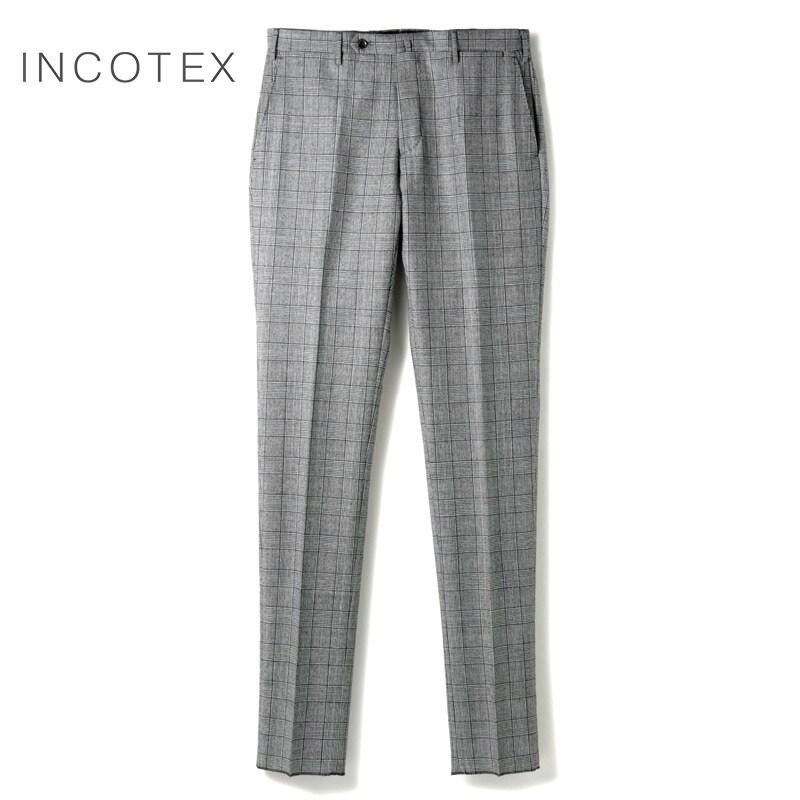 INCOTEX（インコテックス） ウールフランネルチェック柄スリム