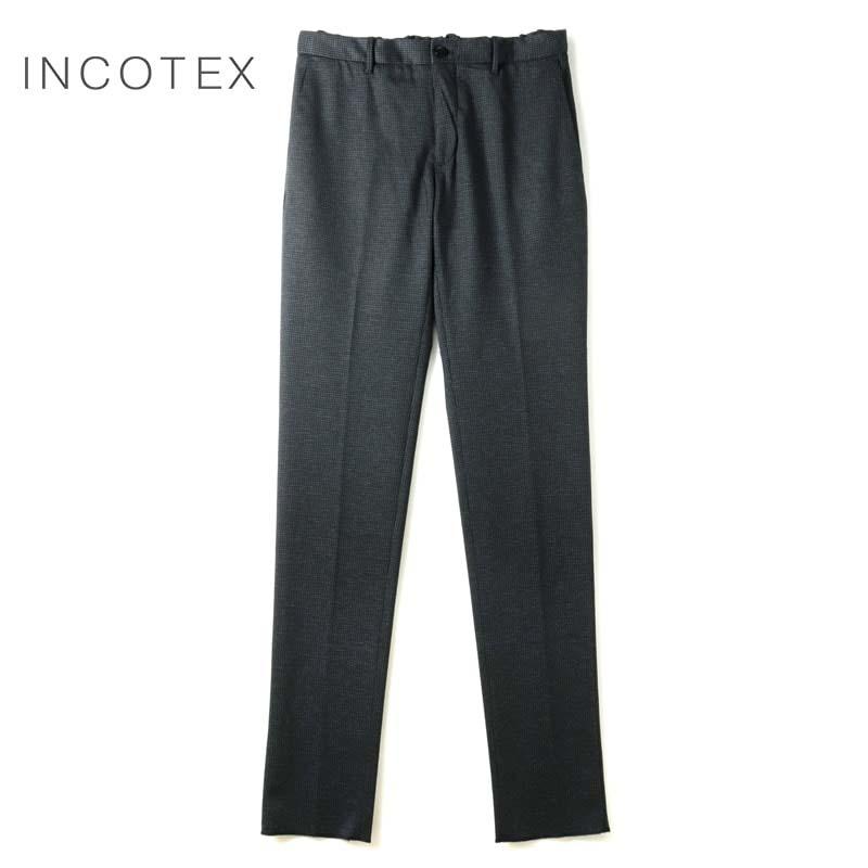 INCOTEX（インコテックス） 千鳥格子柄ポリレーヨンテクノジャージー