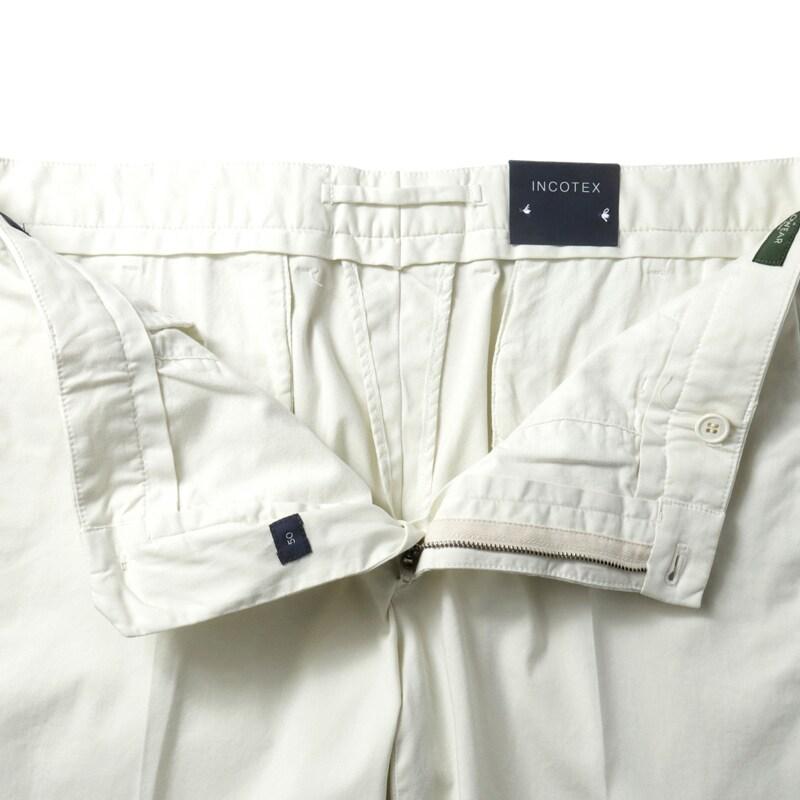 INCOTEX / インコテックス ROYAL BATAVIAガーメントダイコットンストレッチツイルノープリーツショーツ30型/SLIM FIT(1W0192/9098B) （オフホワイト）の画像