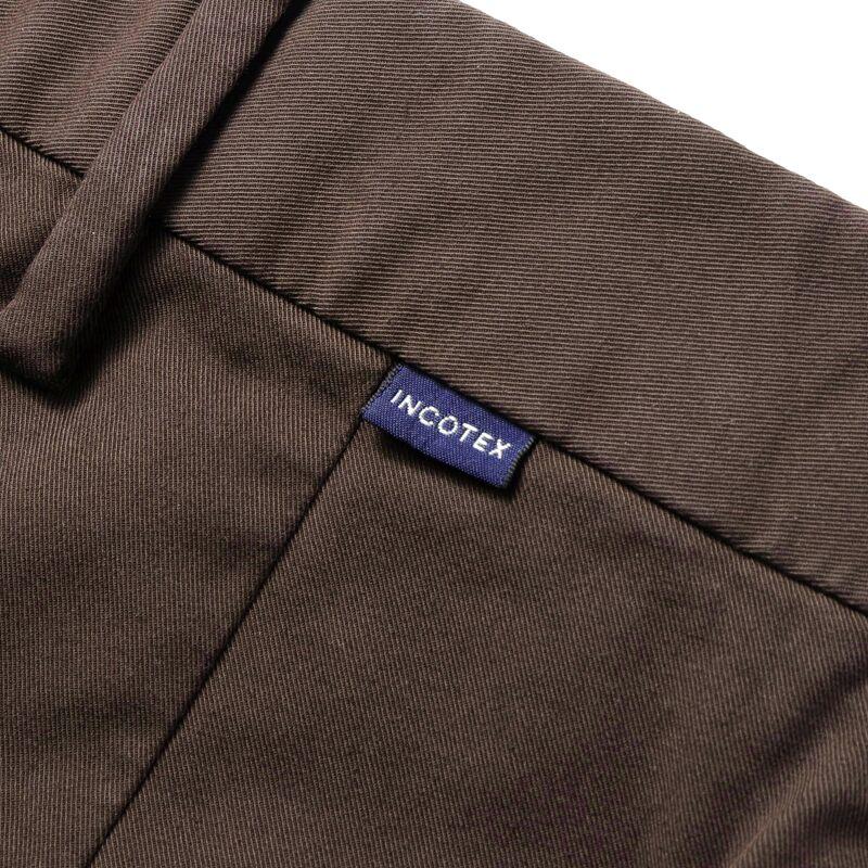 INCOTEX / インコテックス ROYAL BATAVIAガーメントダイコットンストレッチツイルノープリーツパンツ30型/SLIM FIT(1W0030/9098B) （ダークブラウン）の画像