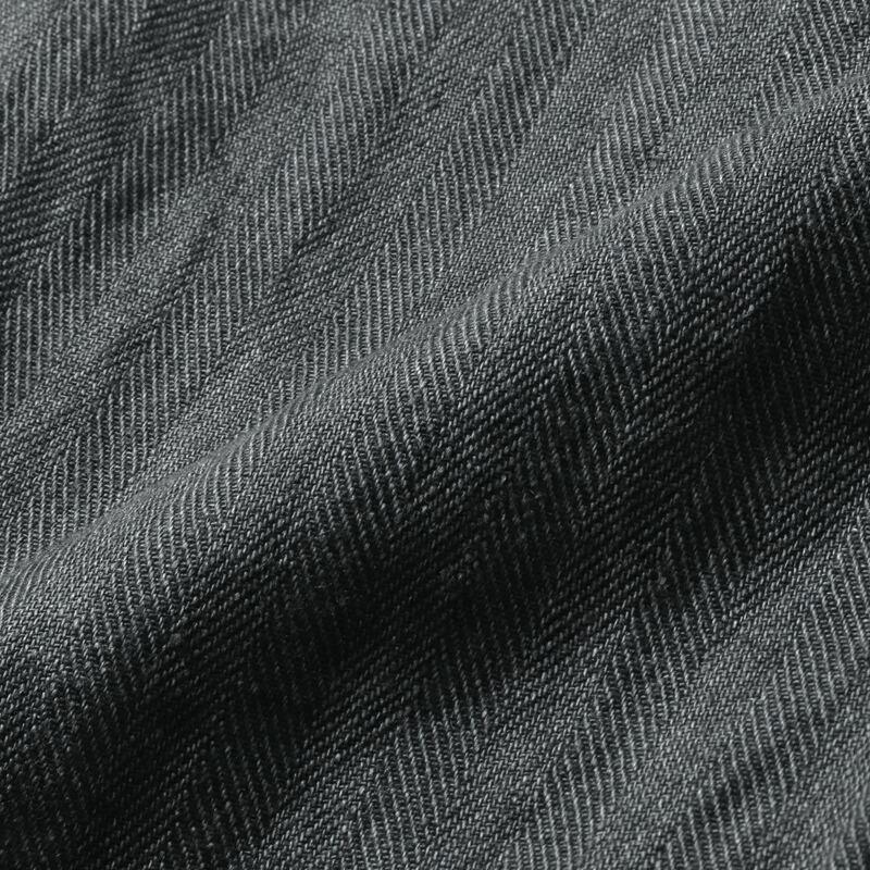 INCOTEX / インコテックス リネンヘリンボーン1プリーツテーパードパンツ54型/TAPERED FIT(ZX541T/70014) （メランジダークグレー）の画像