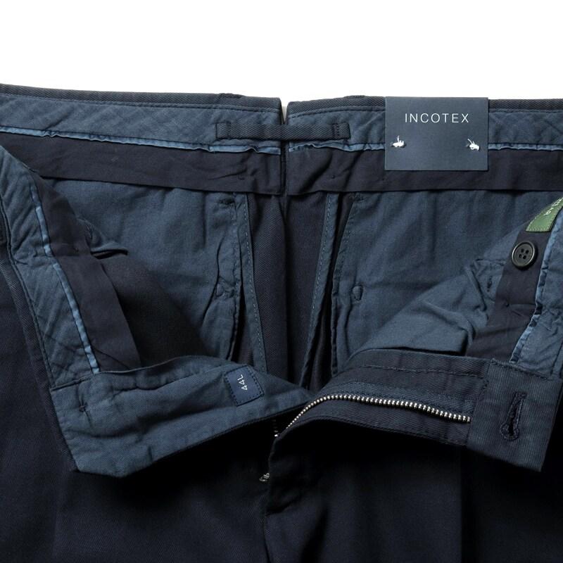 INCOTEX / インコテックス コットンリネンギャバジン1プリーツテーパードパンツ54型/TAPERED FIT(ZX541W/9355B) （ダークネイビー）の画像