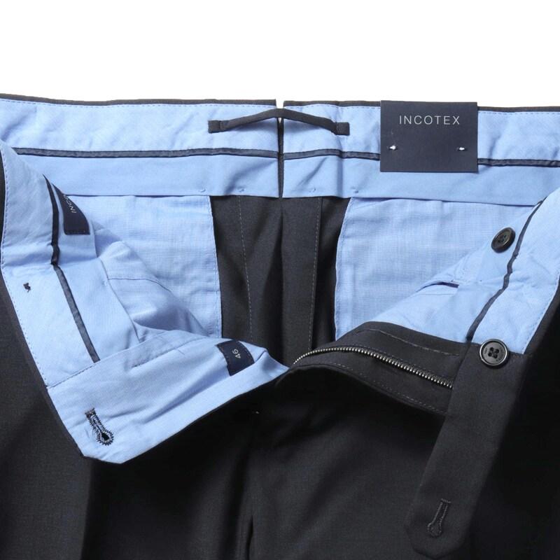INCOTEX / インコテックス Super100'sウールトロピカル1プリーツパンツ31型/SLIM FIT(1T0031/5006B) （ダークネイビー）の画像