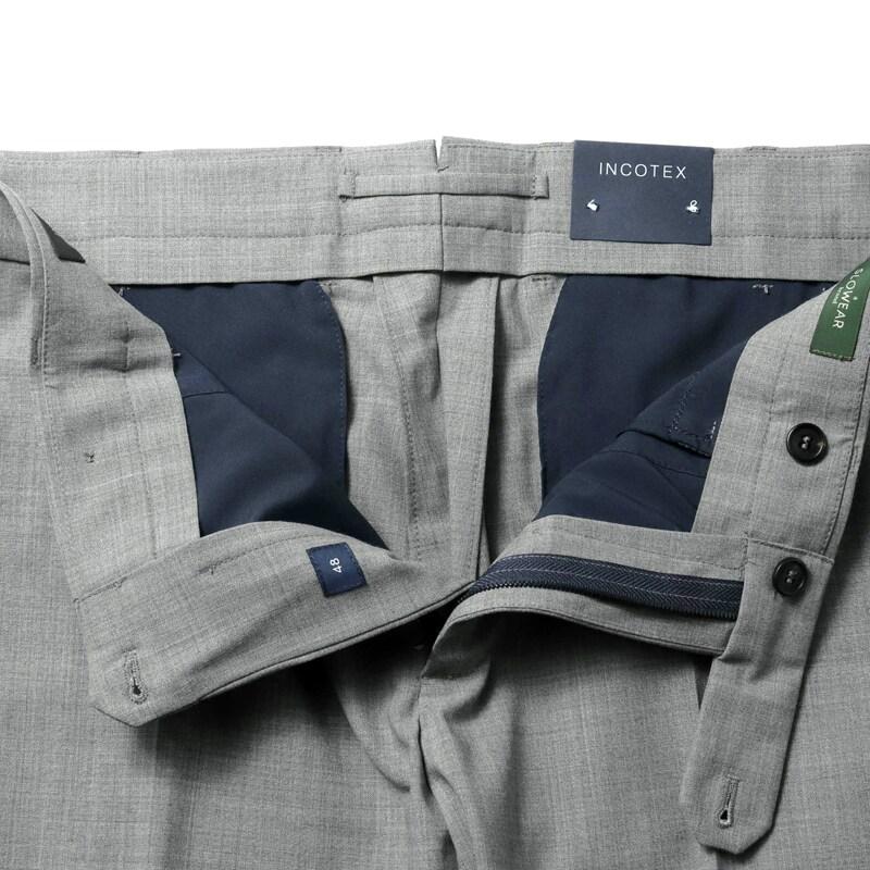 INCOTEX（インコテックス） テクノウールトロピカルノープリーツパンツ