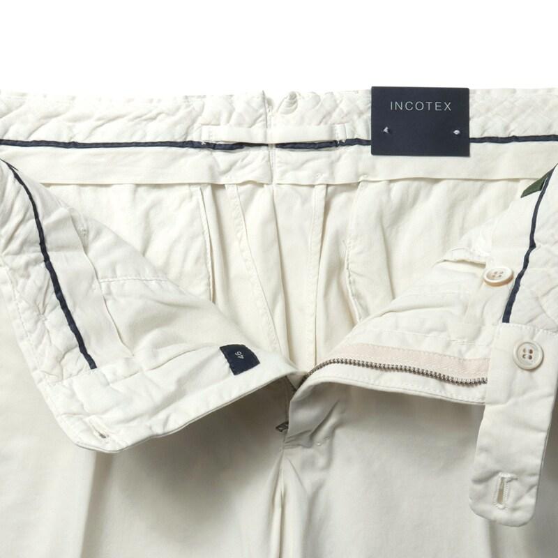 INCOTEX / インコテックス ROYAL BATAVIAガーメントダイコットンストレッチツイルノープリーツパンツ30型/SLIM FIT(1W0030/9098B) （アイボリー）の画像