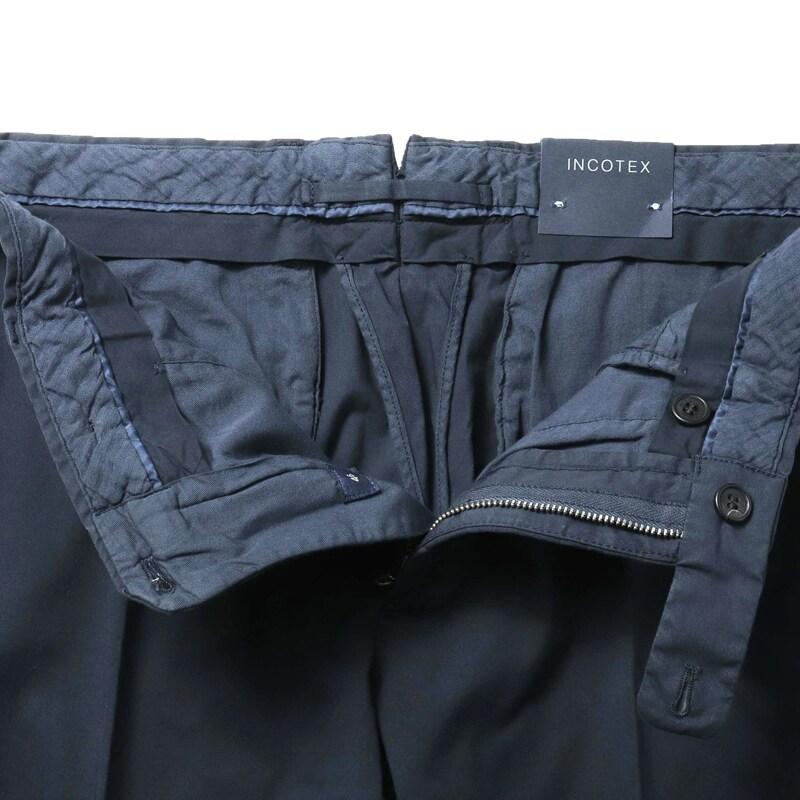 INCOTEX / インコテックス ROYAL BATAVIAガーメントダイコットンストレッチツイルノープリーツパンツ30型/SLIM FIT(1W0030/9098B) （ネイビー）の画像