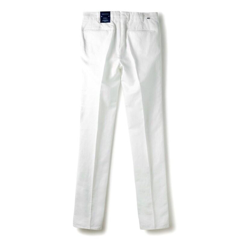 INCOTEX / インコテックス CHINOLINOリネンコットンツイルノープリーツパンツ30型/SLIM FIT(1W0030/9189C) （ホワイト）の画像