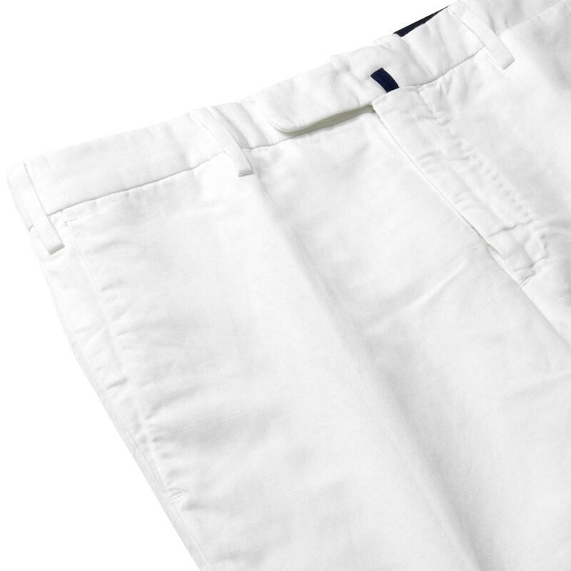 INCOTEX / インコテックス CHINOLINOリネンコットンツイルノープリーツパンツ30型/SLIM FIT(1W0030/9189C) （ホワイト）の画像