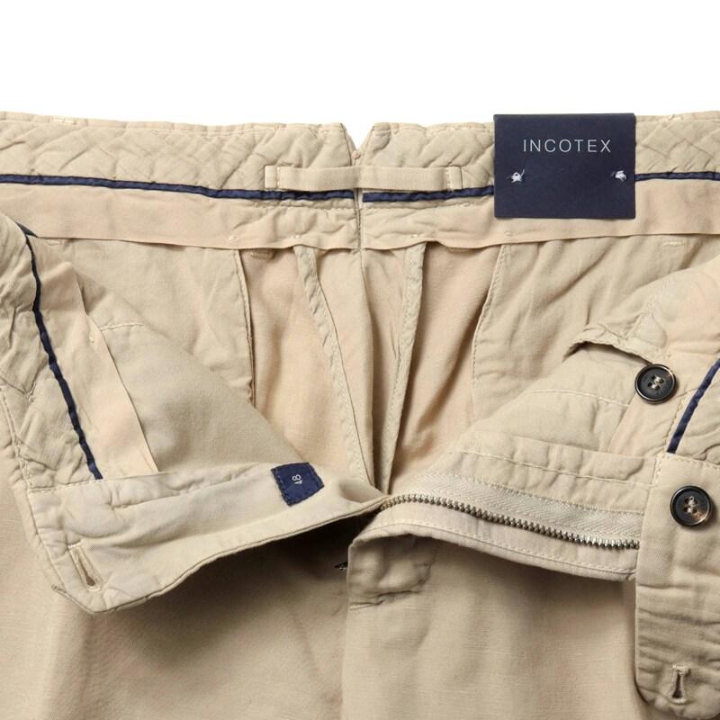 INCOTEX / インコテックス CHINOLINOリネンコットンツイルノープリーツパンツ30型/SLIM FIT(1W0030/9189C) （ベージュ）の画像