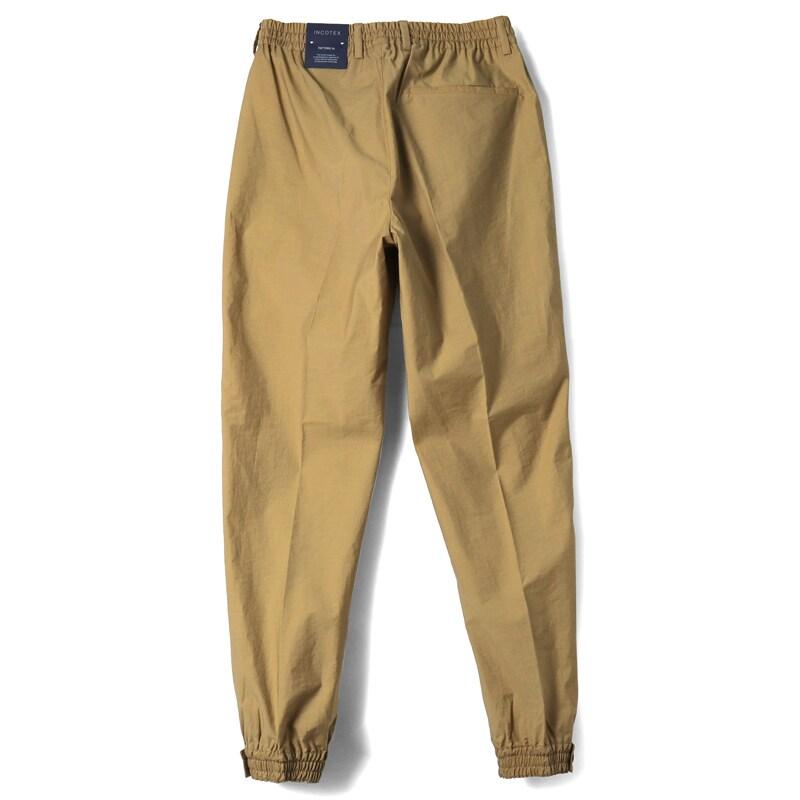 INCOTEX / インコテックス 超軽量撥水コットンナイロン裾ゴムシャーリングパンツTAPERED FIT(1TS023/90455) （オーカー）の画像