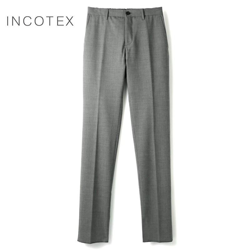 INCOTEX / インコテックス テクノウールトロピカルノープリーツバックシャーリングパンツ84型/SLIM FIT(1TS084/9169B) （ミディアムグレー）