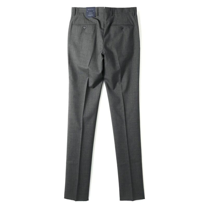 INCOTEX / インコテックス ウールストレッチマイクロ千鳥格子柄ノープリーツパンツ35型/SLIM FIT(1T0035/90442) （チャコールグレー）の画像