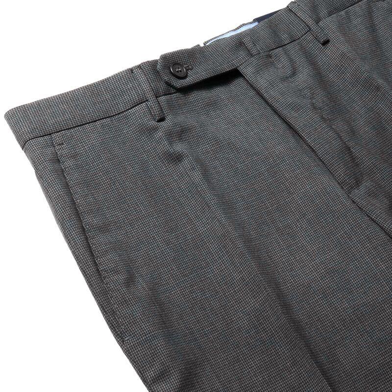 INCOTEX / インコテックス ウールストレッチマイクロ千鳥格子柄ノープリーツパンツ35型/SLIM FIT(1T0035/90442) （チャコールグレー）の画像