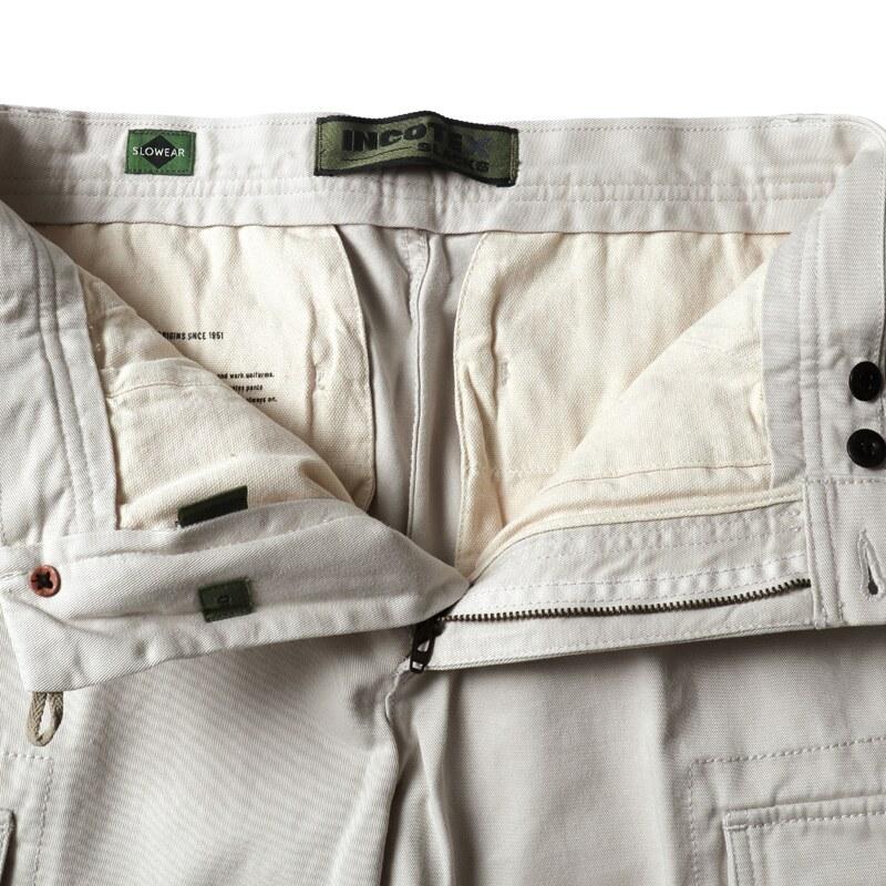 INCOTEX SLACKS / インコテックス スラックス ガーメントダイコットンギャバジンテーパードカーゴパンツ184型/TAPERED FIT(10S184/20199) （ライトベージュ）の画像