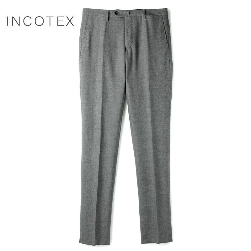 INCOTEX（インコテックス） ウールフランネルノープリーツパンツ35型